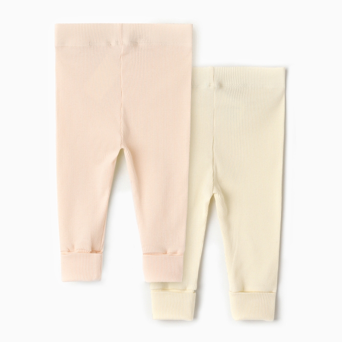 Комплект леггинсов детских MINAKU: Basic Line BABY, цвет молочный/кремовый, рост 62-68