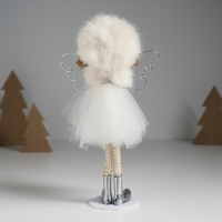 Кукла интерьерная "Ангелочек в мохнатой шапке и шубке" 5,5х8,8х18 см