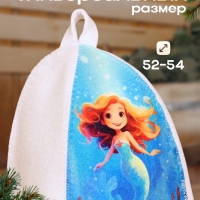 Шапка для бани с детским принтом "Русалка" Шапка для бани с детским принтом "Русалка"