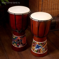 Сувенирный музыкальный инструмент "Барабан Джембе узорчатый" 30х16х16 см МИКС Сувенирный музыкальный инструмент "Барабан Джембе узорчатый" 30х16х16 см МИКС