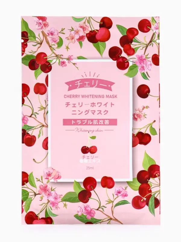 Маска тканевая увлажняющая для лица с экстрактом вишни