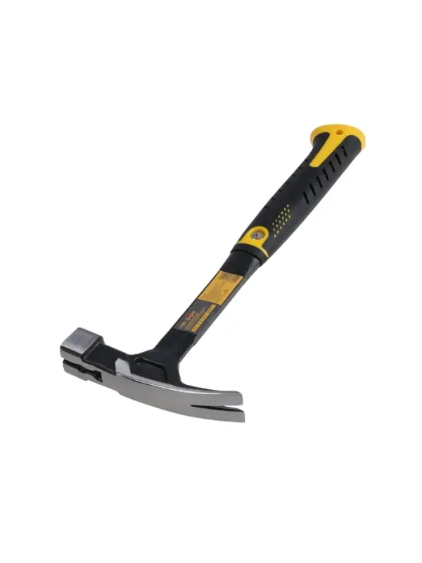 Молоток-гвоздодер ТУНДА ПРОФИ, цельнокованый, квадратный боек с магнитом, 2К рукоятка, 600 г   10777