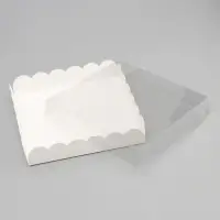 Коробка для печенья, кондитерская упаковка, Белая, 20 х 20 х 4 см