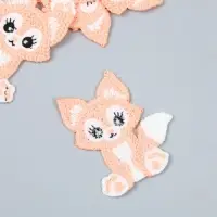 Декор для творчества текстиль вышивка "Лисёнок" 7,5х5 см