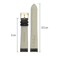 Ремешок для часов, 20 мм, натуральная кожа, чёрный