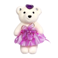 Игрушка из пенопласта &laquo;Мишка в юбочке&raquo;, на ушках камушки, цвета МИКС