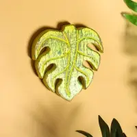 Панно "Лист" дерево 12х13х1 см, цв. зелёный