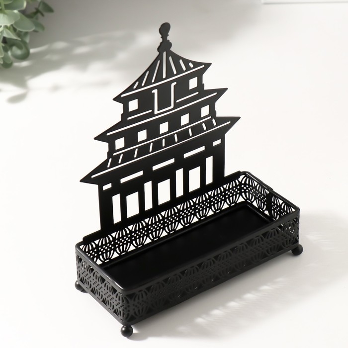 Подставка интерьерная металл Подставка интерьерная металл "Дворец" чёрный 6,3х14,5х18,5 см