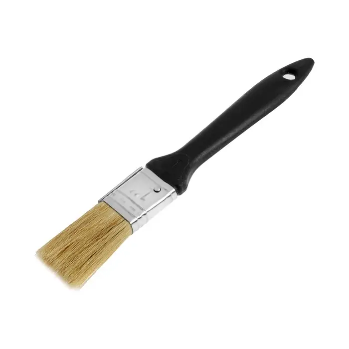 Кисть плоская ЛОМ, натуральная щетина, пластиковая рукоятка, 1", 25 мм