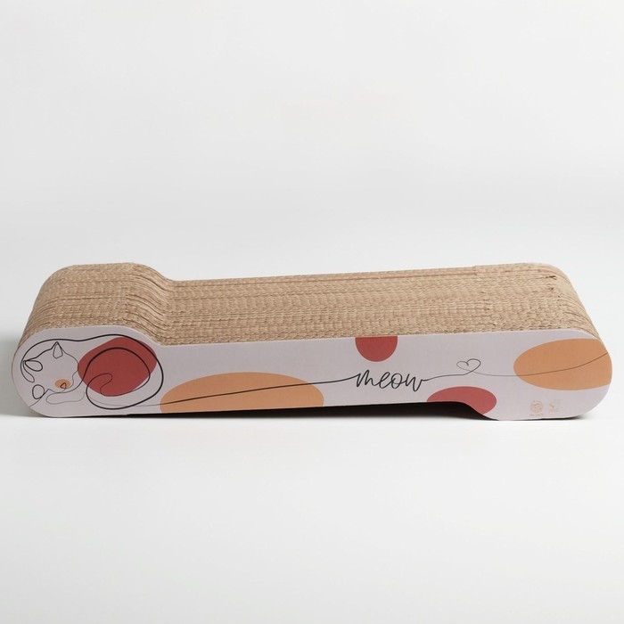 Когтеточка из картона с кошачьей мятой Meow, 45 × 18 см Когтеточка из картона с кошачьей мятой Meow, 45 × 18 см