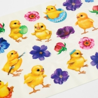 Переводные картинки для украшения яиц &laquo;Цыплята и цветы&raquo; на пасху, 15 х 10 см.