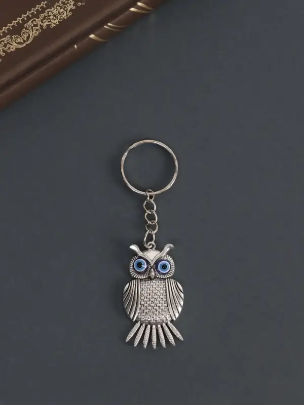 Брелок металл "Филин" серебро 4,5х2,5 см