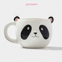 Кружка Доляна &laquo;Панда&raquo;, 490 мл, доломит, белая