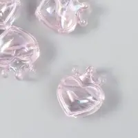 Бусина для рукоделия и плетения &laquo;Арт Узор. Сердечко с короной сиреневое&raquo;, пластик, 2.1&times;1.4&times;2.5 см