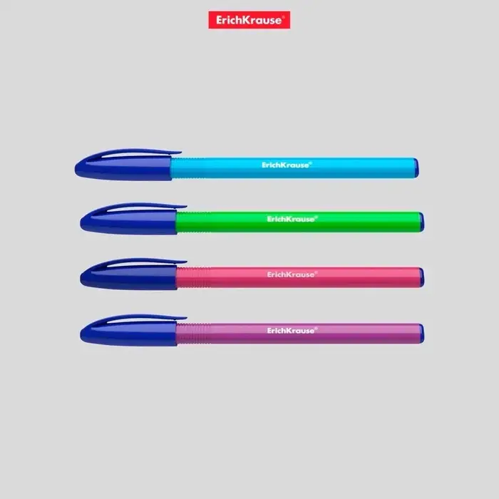 Ручка шариковая ErichKrause U-108 Neon Stick, узел 1.0 мм, чернила синие, супермягкое письмо, длина линии письма 1000 метров, МИКС