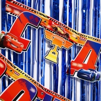 Набор для дня рождения: гирлянда (2,2 м), дождик синий (1х2 м), Тачки