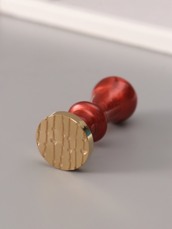 Печать для сургуча с пластиковой ручкой Печать для сургуча с пластиковой ручкой "Сердечки на нитях" 6,3х2,5х2,5 см