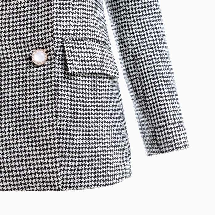 Пиджак женский двубортный MIST р. 44, чёрный/белый Пиджак женский двубортный MIST р. 44, чёрный/белый