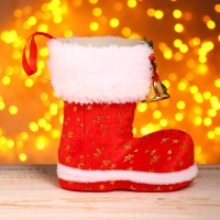 Подарочная упаковка «Сапожок», с колокольчиками, цвет красный Подарочная упаковка «Сапожок», с колокольчиками, цвет красный