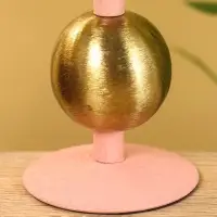 Подсвечник на 1 свечу текстурный "Пудровый" с 1 сферой 7,5х7,5х11,5 см