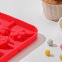 Форма для леденцов Доляна &laquo;Летний полдень&raquo;, силикон, 12,5&times;12,5&times;1,5 см, 8 ячеек (2,7&times;2,7 см), с палочками, цвет МИКС