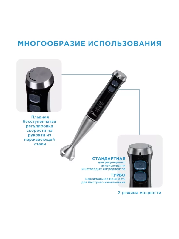Блендер погружной MC-BL503, 5в1, турборежим, черный нерж