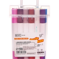 Набор акриловых маркеров 18 цветов в пластиковом кейсе, двусторонние