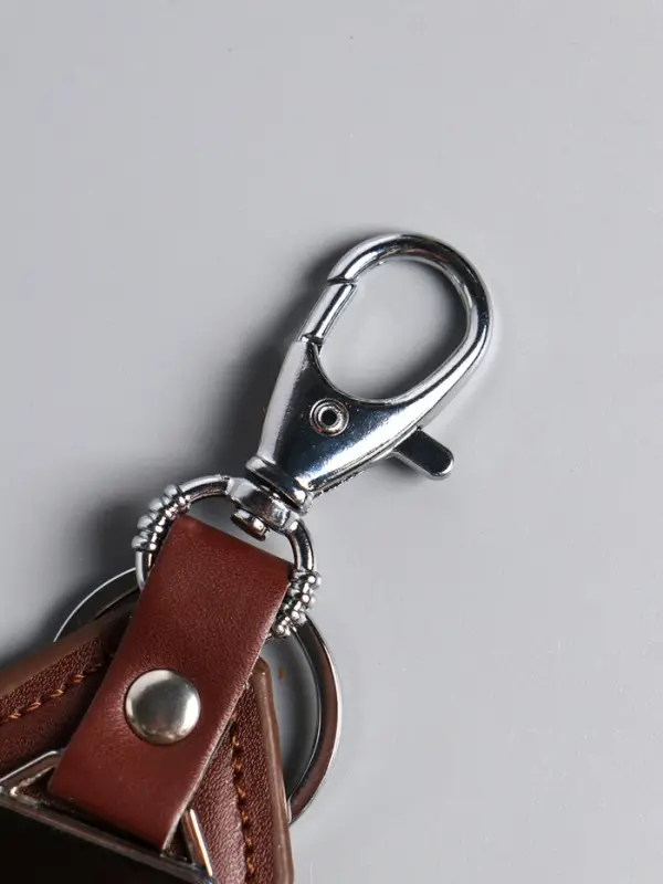 Брелок под нанесение кожзам, металл "Бейдж" размер окна 3,2х2,5 см, коричневый 11х4х0,7 см   1090438