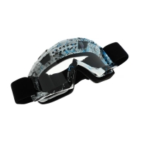 Очки-маска для езды на мототехнике, стекло прозрачное, белый-синий-чёрные, ОМ-23 Очки-маска для езды на мототехнике, стекло прозрачное, белый-синий-чёрные, ОМ-23