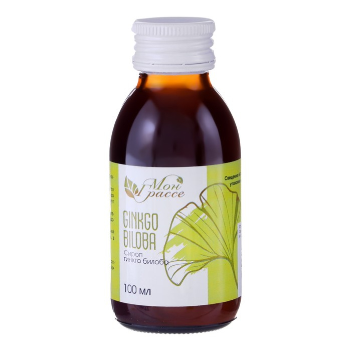 Сироп гинкго билоба, снижение вероятности образования тромбов, 100 мл + мерная ложка Сироп гинкго билоба, снижение вероятности образования тромбов, 100 мл + мерная ложка