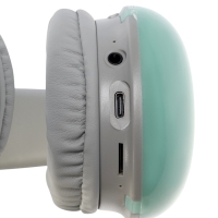 Наушники полноразмерные Mybit W-33, RGB подсветка, BT5.3, 800 мАч, Type-C, зелёные