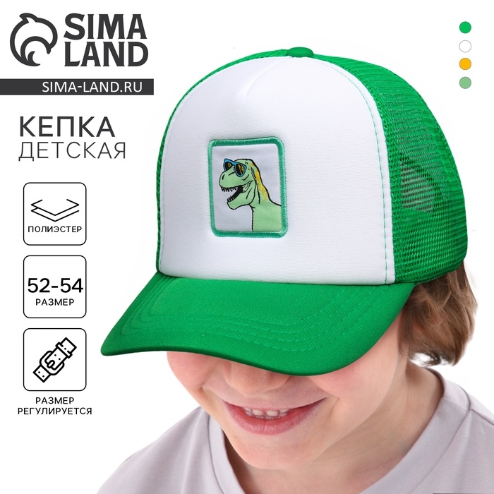 Кепка детская для мальчика &laquo;Крутой дино&raquo;, р-р 52-54, 5-7 лет