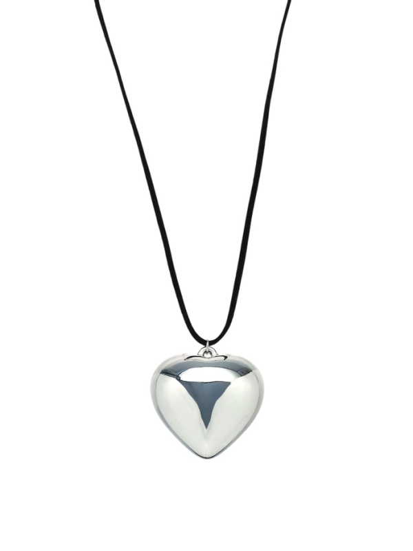 Портупея с кулоном &laquo;Сердечко&raquo; гладкое, трансформер, цвет серебро, 150 см