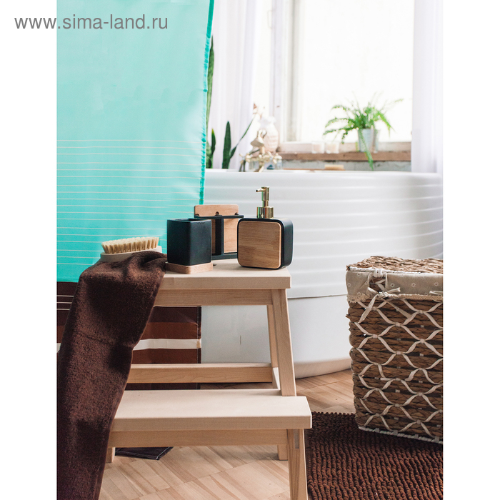 Набор аксессуаров для ванной комнаты &laquo;Агат&raquo;, 4 предмета (дозатор, мыльница, 2 стакана), цвет чёрный