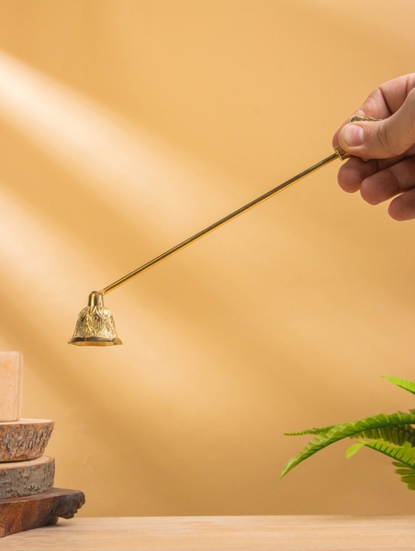 Гаситель для свечей &laquo;Колокольчик&raquo;, латунь, 25 см