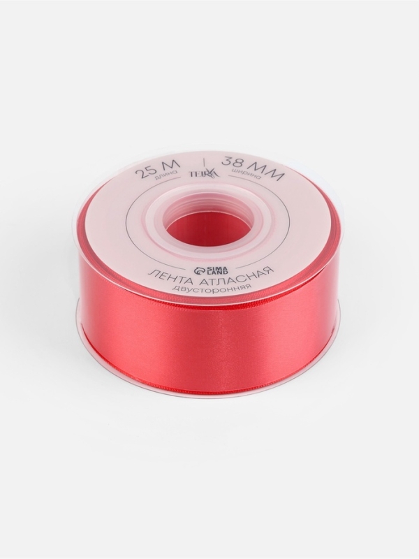 Лента атласная двухсторонняя №0250 38мм*25±1м алый TR Лента атласная двухсторонняя №0250 38мм*25±1м алый TR