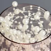 Гирлянда для декора из бусин, айвори - крем