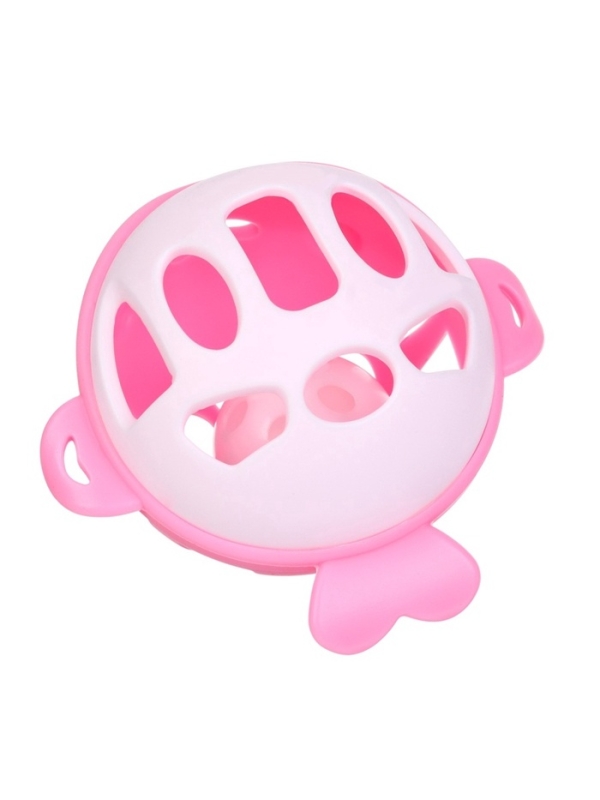 Прорезыватель силиконовый для зубов с погремушкой Крошка Я &laquo;Рыбка&raquo;, в кейсе, розовый