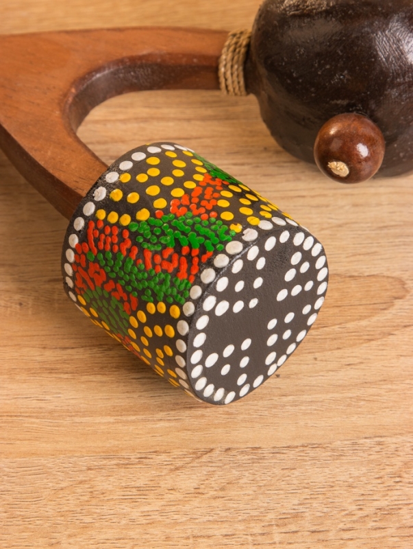 Сувенирный музыкальный инструмент "Маракас двойной" махагон, кокос, 25х15х6 см