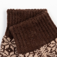 Носки женские новогодние шерстяные, цвет коричневый, размер 23-25 Носки женские новогодние шерстяные, цвет коричневый, размер 23-25