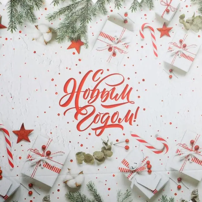 Коробка для кондитерских изделий с пластиковой крышкой &laquo;С Новым годом!&raquo;, 10.5 х 21 х 3 см