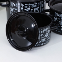 Набор эмалированных кастрюль &laquo;Ферма&raquo;, 3 предмета: 1,5 л, 2,9 л, 4,5 л