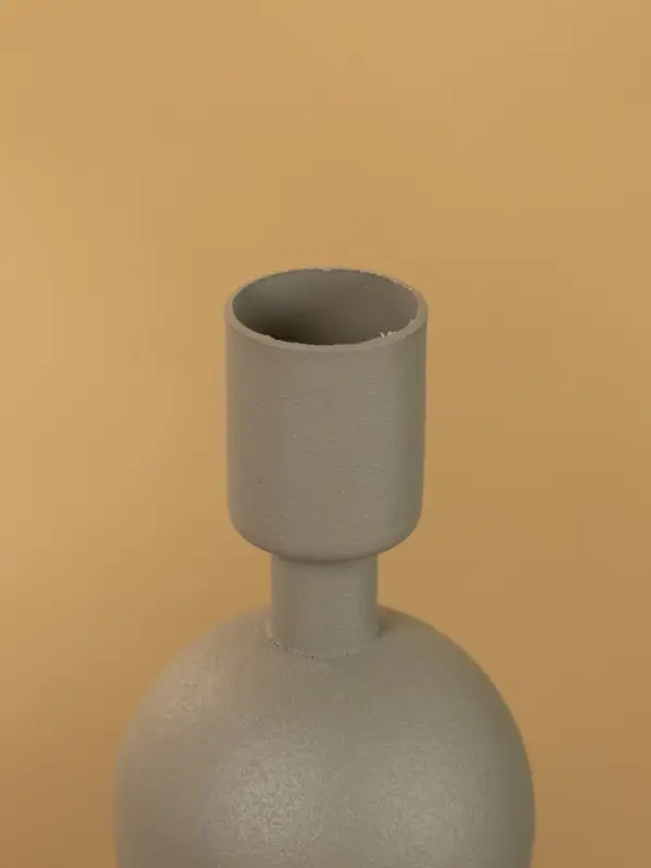 Подсвечник на 1 свечу текстурный "Графитовый" с 2 сферами 8,5х8,5х18 см