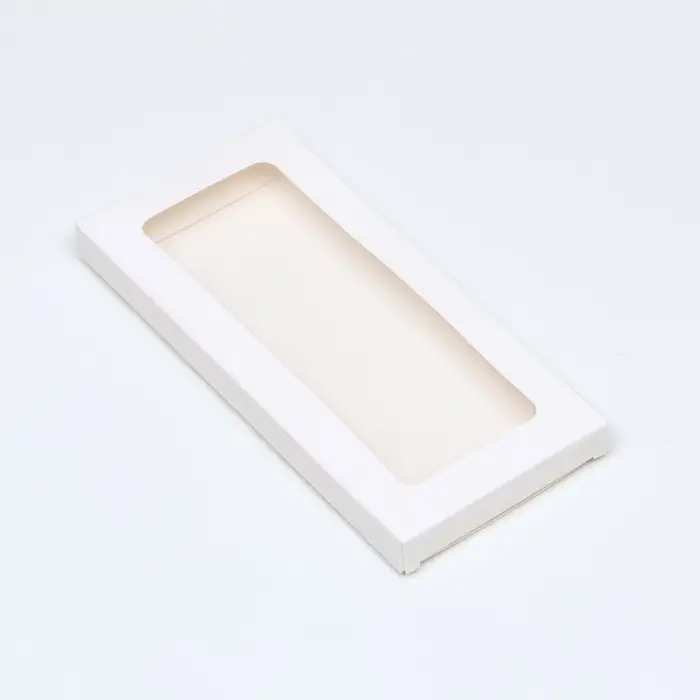 Коробка под плитку шоколада, белая, с окном 17.1&times;8&times;1.4 см