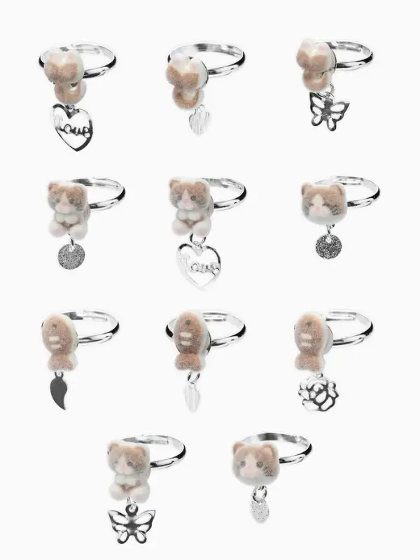 Кольцо &laquo;Выбражулька. Котики бархатные&raquo;, безразмерное, МИКС