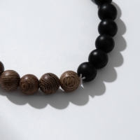 Браслет шар №8 &laquo;Аметист&raquo;, цвет чёрно-коричневый