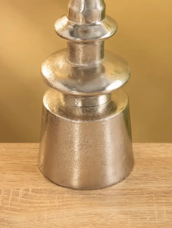 Подсвечник "Стэп" алюминий 37 см, цв. серебро