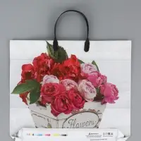 Пакет "Пинк", полиэтиленовый с пластиковой ручкой, 38 х 34 + 3 см, 90 мкм