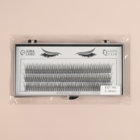 Набор накладных ресниц &laquo;Ласточкин хвост&raquo;, пучки, 14 мм, толщина 0,07 мм, изгиб С, 12 D