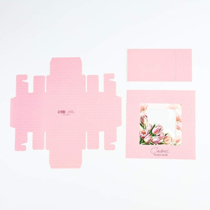 Коробка для конфет &laquo;Нежные тюльпаны&raquo;, 10.5 х 10.5 х 3.5 см